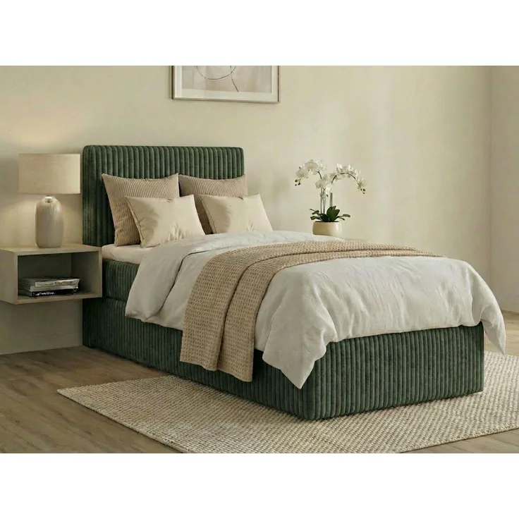 Boxspringbett RALF 160 x 200 cm mit Bettkasten, Topper und gepolstertem Kopfteil. Farbe: Grau, Härtegraden: H3 , Topper: Visco-Topper
