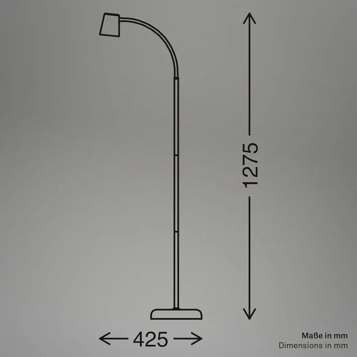 BRILONER – Stehlampe als Deko im Wohnzimmer und Leselampe, Schwenkbare Lampe, Wohnzimmerlampe, Fußtaster, Indirekte Beleuchtung, Schwarz – Bild 7