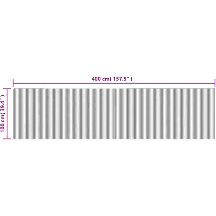 vidaXL Teppich Rechteckig Braun 100x400 cm Bambus 376818 – Bild 8