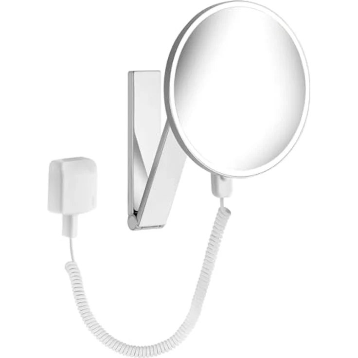 Keuco iLook_Move Kosmetikspiegel mit Beleuchtung, rund, Ø20 cm, 5-fache Vergrößerung, verchromt, Made in Germany, mit Steckernetzteil – Bild 1