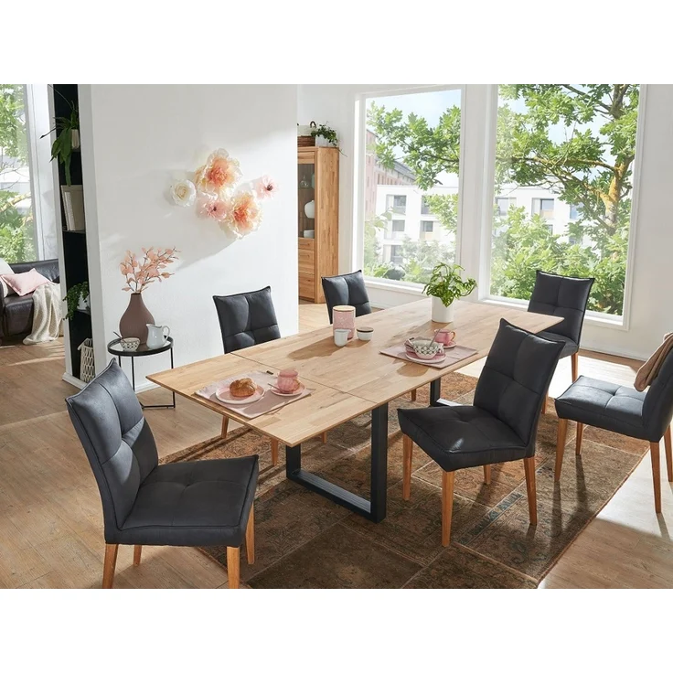Ausziehtisch 140(190)x90cm "Tirana" Wildeiche & Metall schwarz – Bild 1