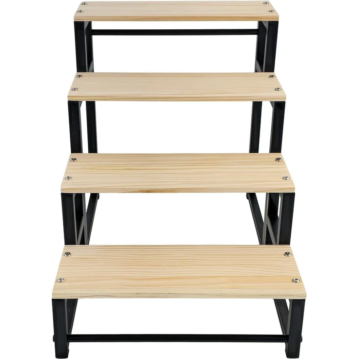 4 Stufen Hundetreppe Rampe Haustiertreppe mit Anti-Rutsch Auflagen 43cm hoch – Bild 4