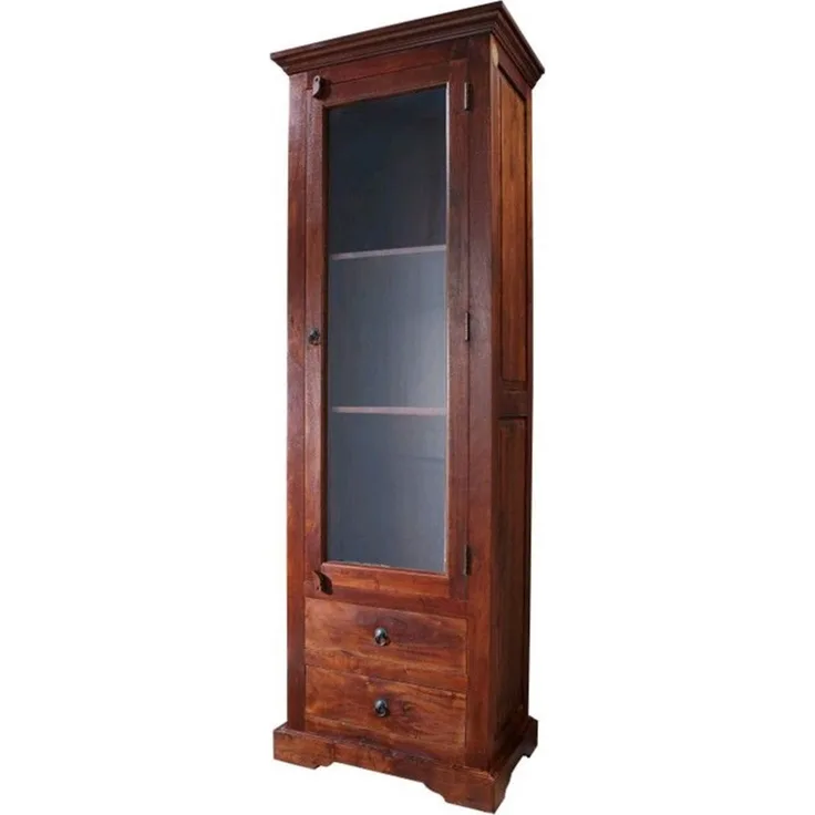 Vitrine Akazie 65x44x191 nougat lackiert OXFORD #432