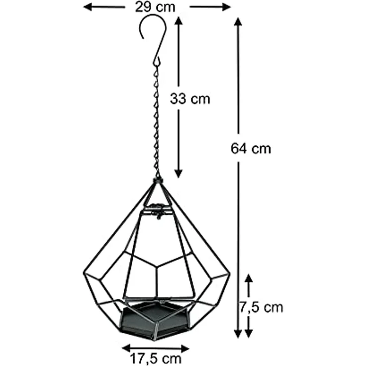 DanDiBo Blumenampel Innen Metall Wand Hängepflanzen 64 cm 96075 S mit Tür 6 Ecken Pflanzenhänger Blumenhänger Topfhänger Blumen Blumentopfhänger Hängetopf – Bild 2