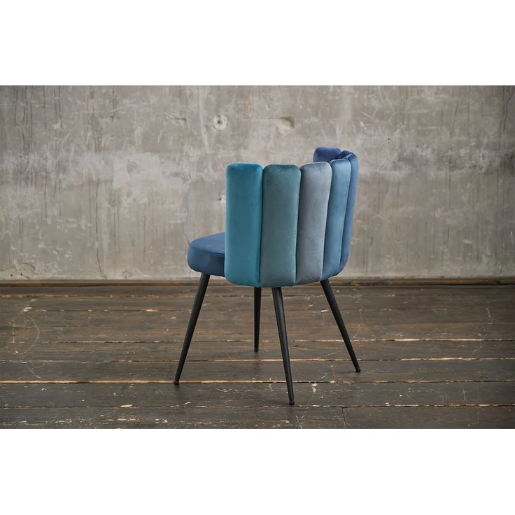 KAWOLA Stuhl JADA Esszimmerstuhl Velvet blau Fuß schwarz 86 x 55 x 59 cm – Bild 5