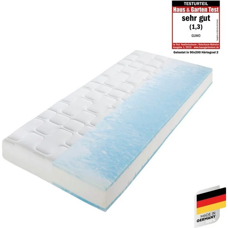 Gelschaummatratze GUMO & GUMO Maxx, 7 Zonen Matratze 90x200,140x200-Höhe 20 cm und 25cm, Beco, druckentlastende Gelschaumauflage, weiche & feste Seite, atmungsaktiv – Bild 4