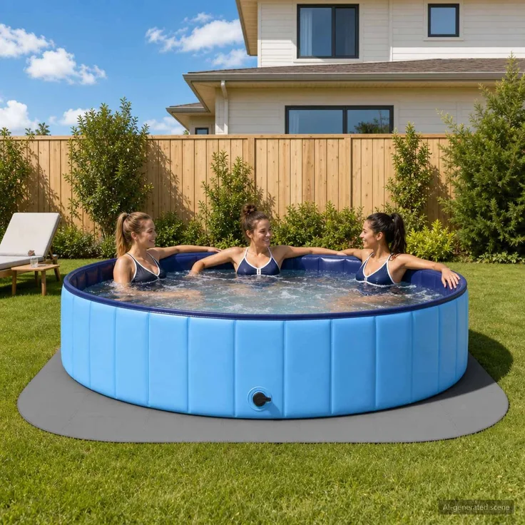 vidaXL Pool Bodenschutzmatte 49 stk. Ø 408 cm Rund EVA-Schaum Grau 42042643