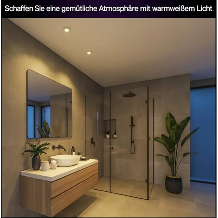 Philips Hue White Ambiance Adore 3er Deckenspots rund, weiß 3x250lm inkl. Dimmschalter, Bad-Beleuchtung, dimmbar, steuerbar via App, kompatibel mit Amazon Alexa (Echo, Echo Dot), neue Generation – Bild 6