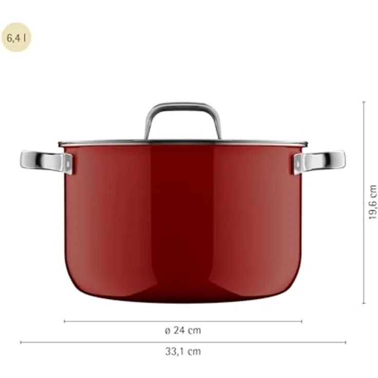 WMF Kochtopf Fusiontec Mineral Pro, Edelstahl, Glas (1-tlg), kratzfeste Oberfläche, wärmereduzierende Hohlgriffe, Made in Germany – Bild 6