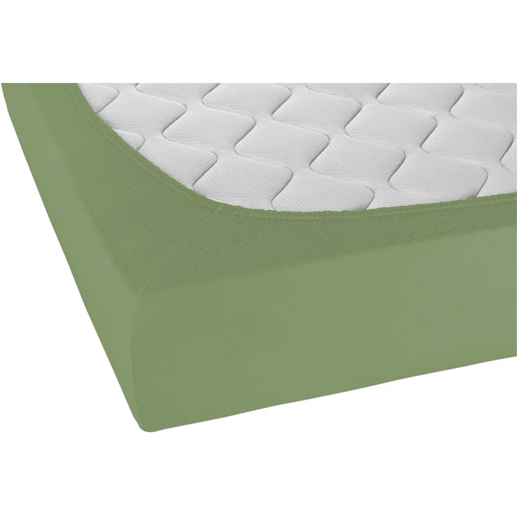 biberna Frottee-Stretch-Spannbetttuch 0012344, fichte, 1x 180x200 cm - 200x200 cm – Bild 2