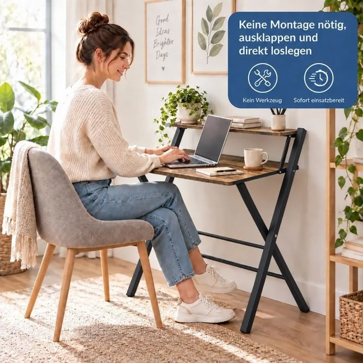 Relaxdays Klappbarer Schreibtisch Monitoraufsatz – Bild 6
