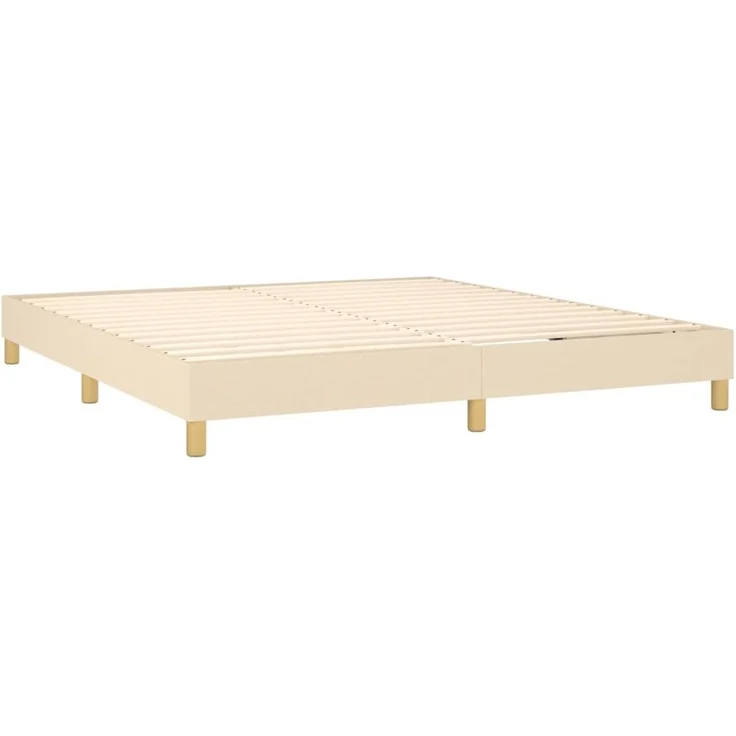 vidaXL Polsterbett, Stoff, 25,0 cm, Creme, 180x200 cm, mit Lattenrost, Natur – Bild 3
