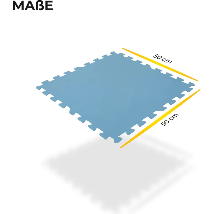 Pool-Bodenschutzmatte, Unterlegmatte zum Schutz ihres Pools, 8 Stück ( 50x50x0,4 cm ) - 2m² - Robustes Stecksystem beliebig erweiterbar Blau 50x50cm (16 Stück - 4m²) – Bild 6