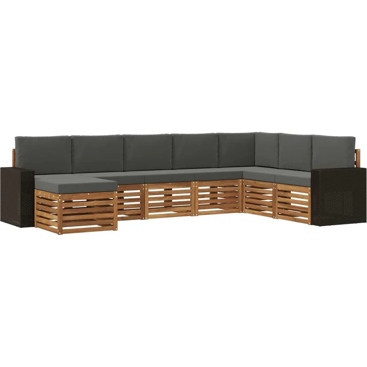 vidaXL Outdoor-Sofagarnitur 8 stk. 8-Sitzer Natur und Anthrazit 3384723 – Bild 2