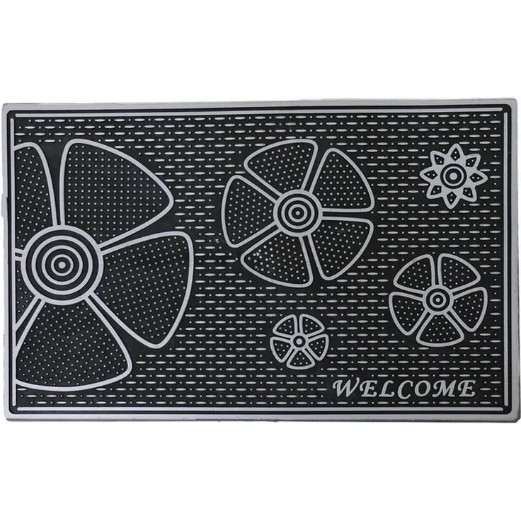 Vimoda Fußmatte Eingangstürmatte, Außen & Innen Gummi Schmutzfänger für Haustür, Rechteckig, Höhe: 12 mm, Fußabtreter Gummimatte wasserdicht Vinylteppich PVC, Terrasse Balkon