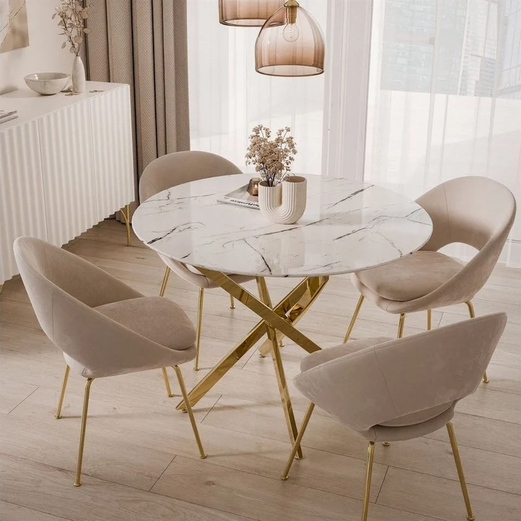 Lookway Esstisch CRISTAL II 100 cm Runder Esstisch mit Glasplatte, Durchmesser Ø 100 cm – Bild 2