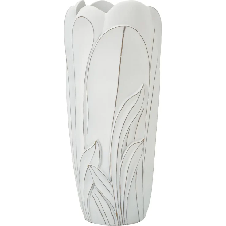 Dmora Vase Brabbia, Dekorationszubehör, Dekoratives Artikel, Einrichtungszubehör, 31x31 h69 cm, Weiß – Bild 1