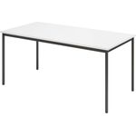 bümö Tisch, Multifunktionstisch 160 x 80 cm in Weiß/Schwarz - Besprechungstisch, Konferenztisch, Meetingtisch, Mehrzwecktisch, Pausentisch, Besprechungsraum, Meetingraum, Pausenraum, VS16-W-D