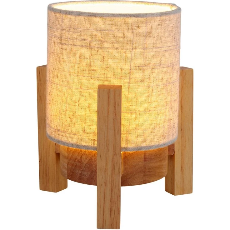 näve LED Tischleuchte Madita, Ein-/Ausschalter, LED wechselbar, Warmweiß, Akkubetrieb, inkl. USB-C-Kabel, Holzgestell, Textilschirm, dimmbar – Bild 2