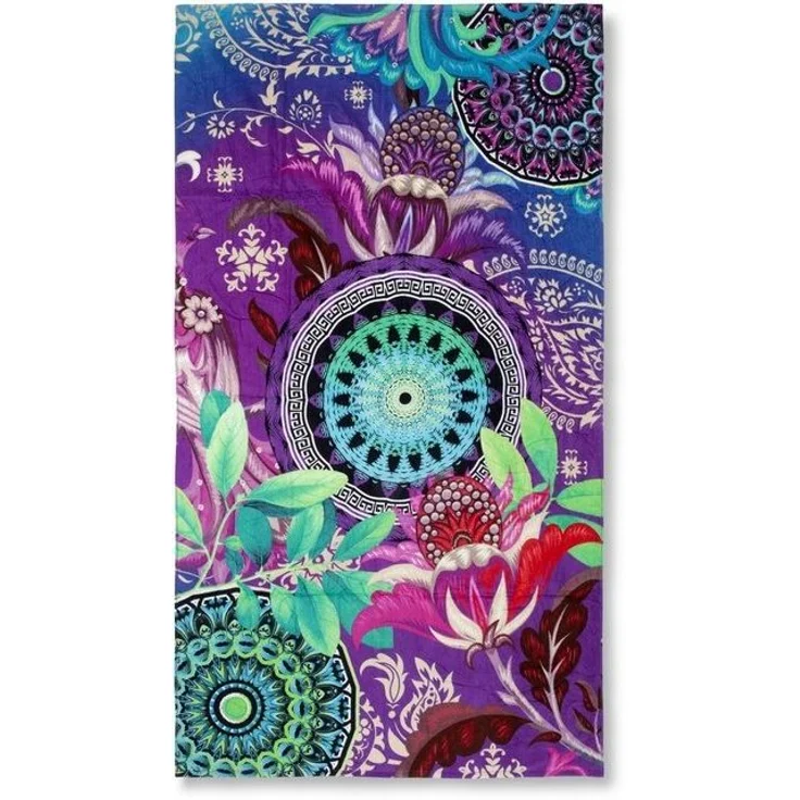 hip Family Strandtuch Liegetuch 100x180 Axelle Mandala Exotik lila bunt 30364 – Bild 4