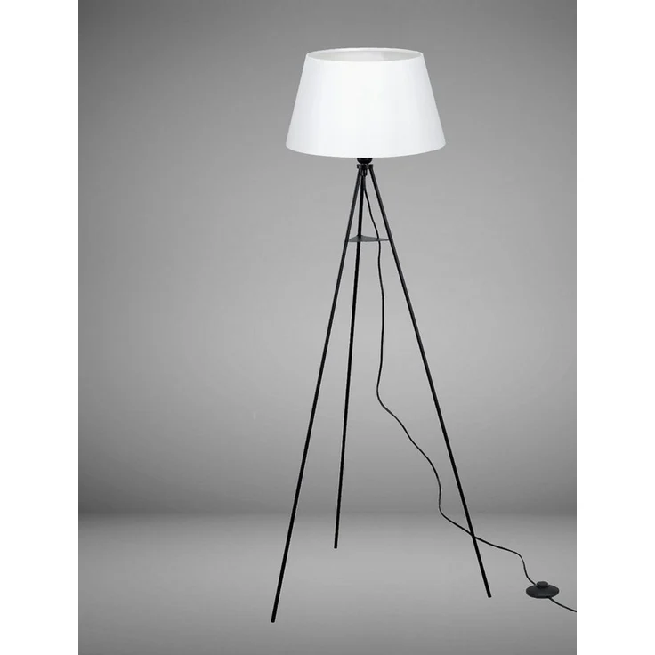 TRANGO LED Stehlampe, 1522WL Tripod Stehleuchte *WHITNEY* inkl. E27 LED Leuchtmittel warmweiß - mit Stofflampenschirm in Braun - Lampenstativ Dreibein - Höhe: 150cm, Wohnraum - Schlafraum - Standlampe - Stehlampe Design zeitlos – Bild 1