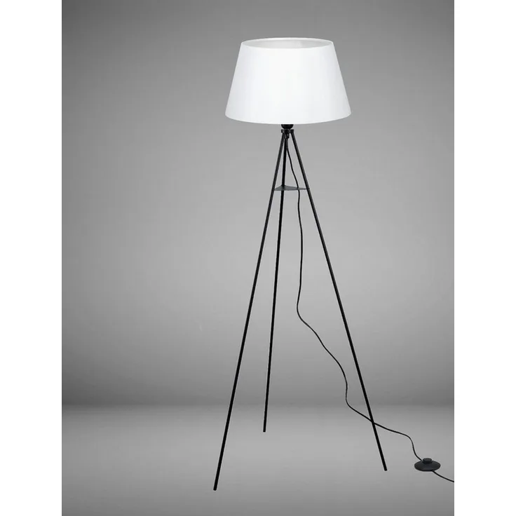 TRANGO LED Stehlampe, 1522WL Tripod Stehleuchte *WHITNEY* inkl. E27 LED Leuchtmittel warmweiß - mit Stofflampenschirm in Braun - Lampenstativ Dreibein - Höhe: 150cm, Wohnraum - Schlafraum - Standlampe - Stehlampe Design zeitlos