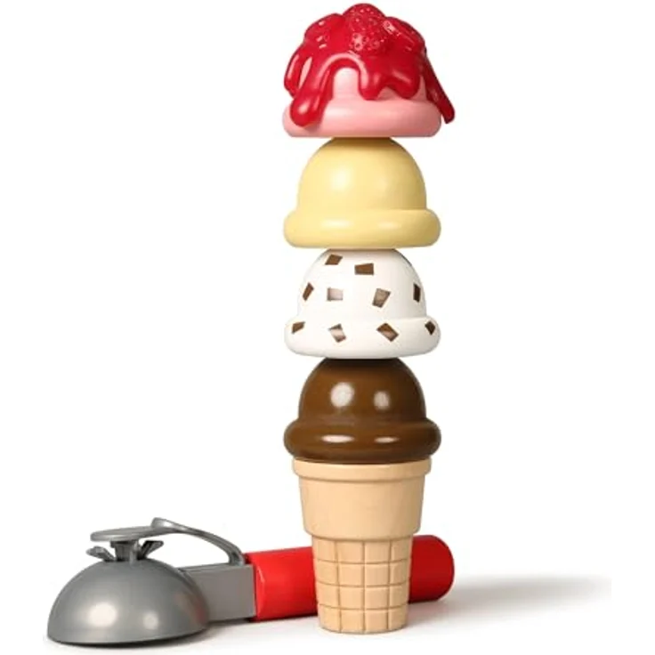 Melissa & Doug Wooden Scoop & Serve Ice Cream Counter (Play Food and Accessories, 28 Pieces, Realistic Scooper, 34.544 cm H x 21.844 cm W x 19.558 cm L) – Bild 6