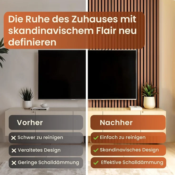 Akustik-Wandpaneel 8er Set Vang 120x60 cm Teakoptik [NEU. HOLZ] – Bild 5