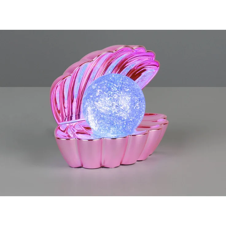 USB Muschel Tischlampe SHELLY Pink mit RGB Beleuchtung, Höhe 14cm – Bild 8