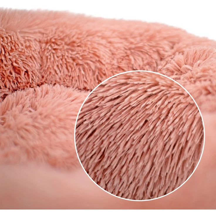 lionto Hundebett aus Plüsch in Donut-Form, 70 cm Durchmesser, rosa – Bild 5
