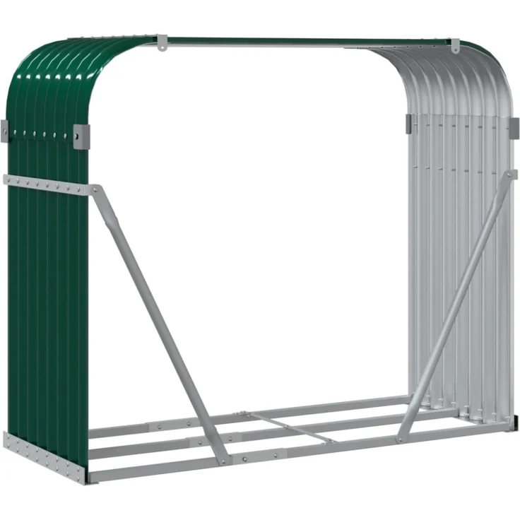 vidaXL Kaminholzunterstand Grün 120x45x100 cm Verzinkter Stahl 364543 – Bild 6