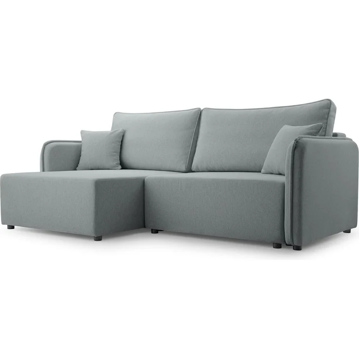 Selsey 'Kassian' Ecksofa mit Schlaffunktion und Bettkasten, hellgrau, links – Bild 1