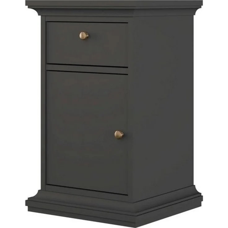 Home affaire Nachtkommode Paris Nachttisch, Nachtschrank, Beistelltisch, mit 1 Tür und 1 Schublade, Stauraum, Kranzprofil, Breite 43,6 cm – Bild 2