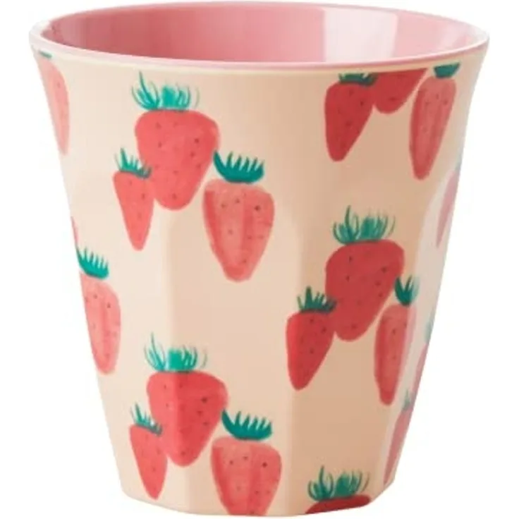 Rice Melamin Becher Strawberry Print Erdbeermuster Medium