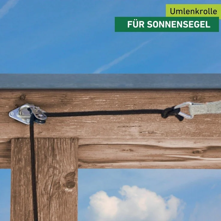 Seilzug-Set für Sonnensegel-Sonnentücher, Edelstahl – Bild 2