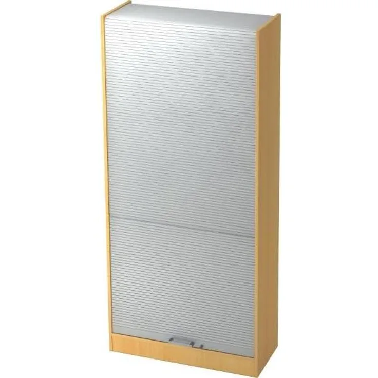 Rollladenschrank 90cm, 5OH CE Buche / Silber