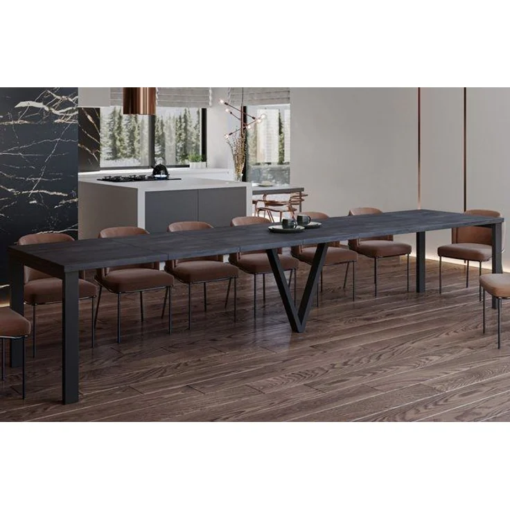 Endo-Moebel Esstisch Titan XXL 130-405 cm, Metallgestell, ausziehbar, 400cm Esstisch XXL 14 Personen riesiger Tisch 4m – Bild 3