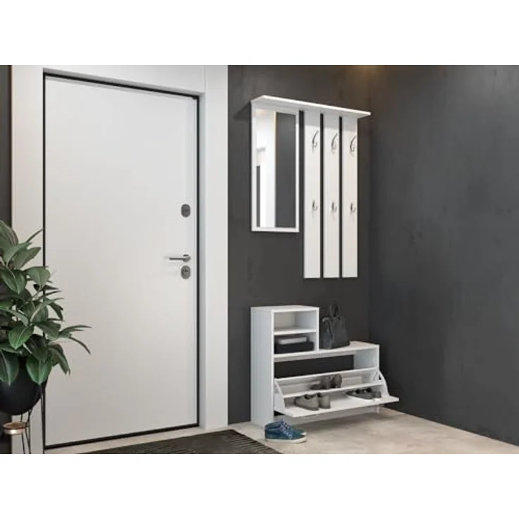 TOPESHOP GARDEROBEN-SET TRAUMGARDEROBE Laminierte Spanplatte 16mm Weiß (H 180 x T 24 x B 85 cm) – Bild 6