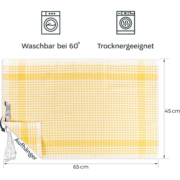 Laynenburg Geschirrtuch 10er Set Premium Geschirrtücher aus Baumwolle 45x65 cm fusselfrei, (10-tlg), Küchentücher fusselfrei & modern Vintage Küchenhandtücher – Bild 7