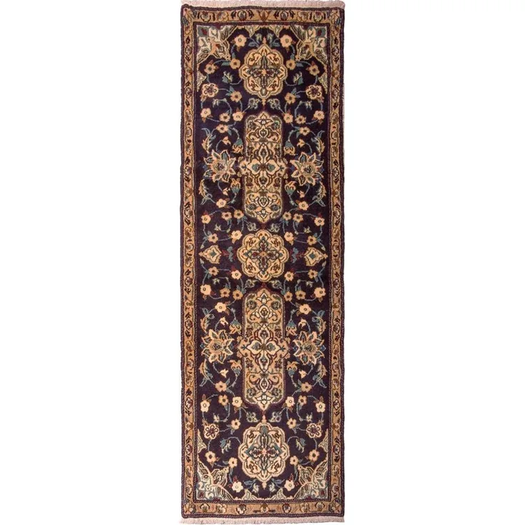 Morgenland Läufer Perser - Nain - Royal - 202 x 59 cm - dunkelblau