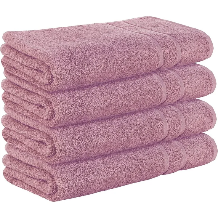 StickandShine Badetücher 4er Set Premium Frottee Badetücher 100x150 cm MAUVE Frottee – Bild 1