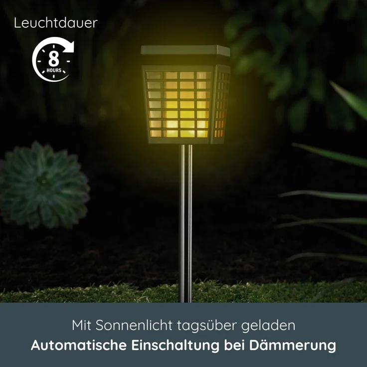 MeLiTec Solar Gartenleuchte SO46 flackernder Laterneneffekt – Bild 2