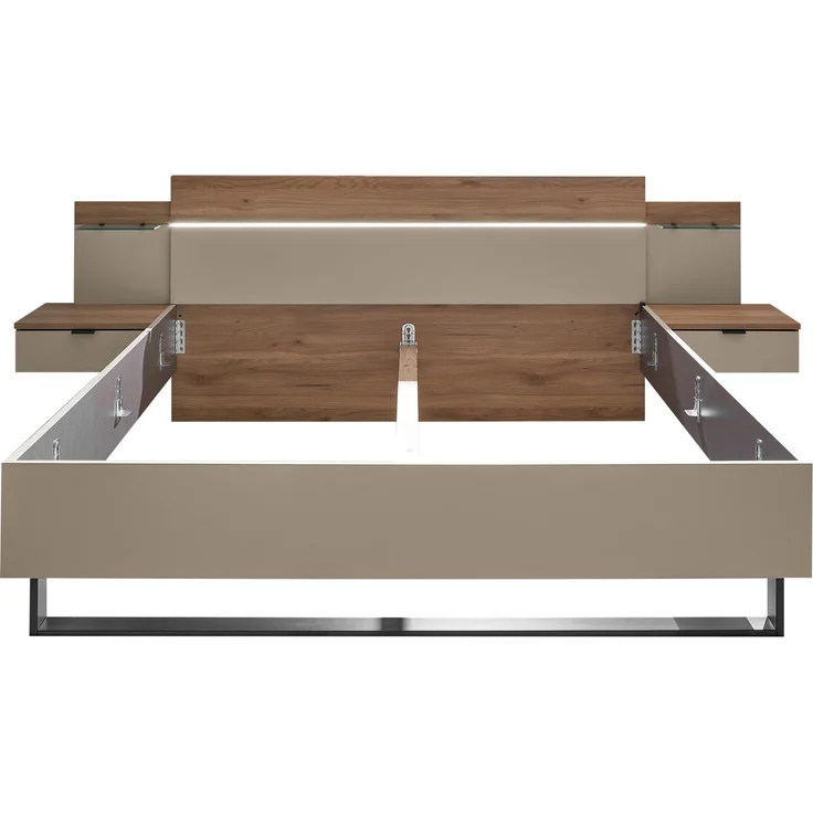 Schlafzimmer-Set >Danao< (2-teilig) Doppelbett + Kleiderschrank, Mauvella Oak Dekor / Kashmir – Bild 10