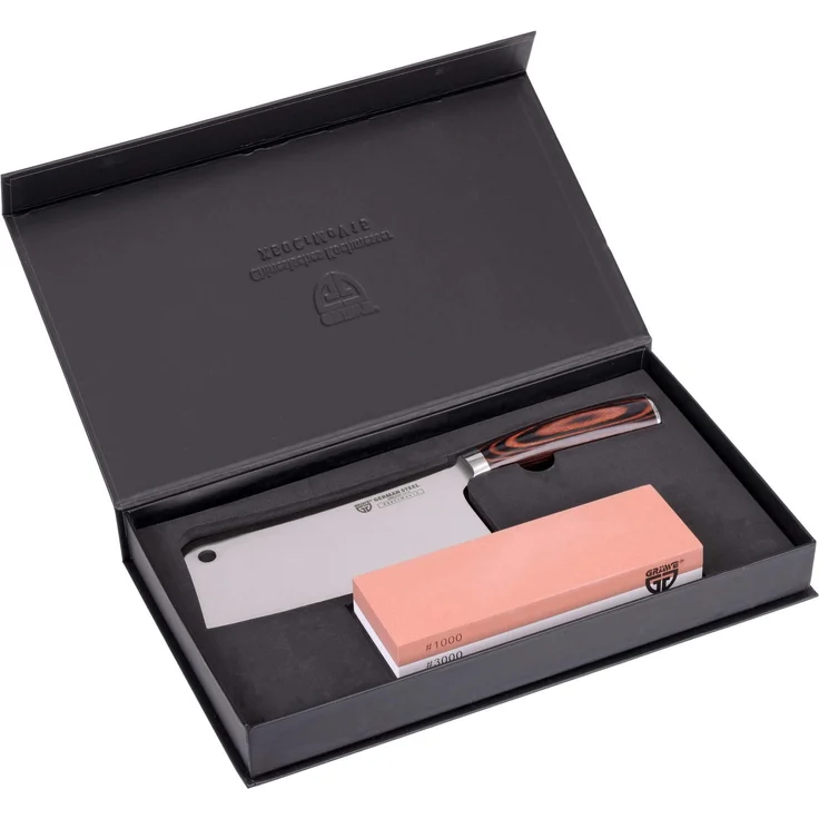 Chinesisches Kochmesser-Set mit Wetzstein – Bild 1