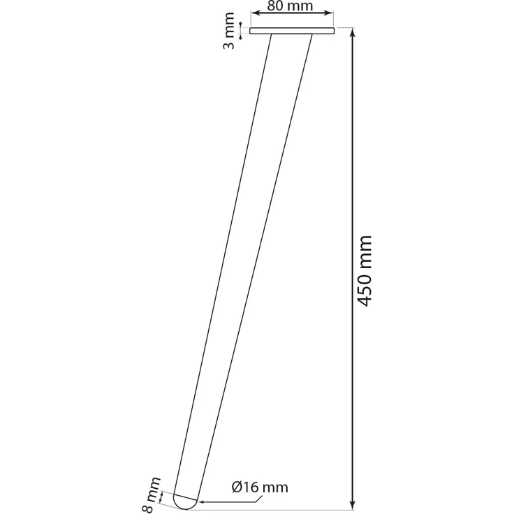 Prima-Online Tischbein Metallbeine Schräg H: 45cm / 65cm Schrankfuß Metall Schwarz Sofafuß – Bild 2