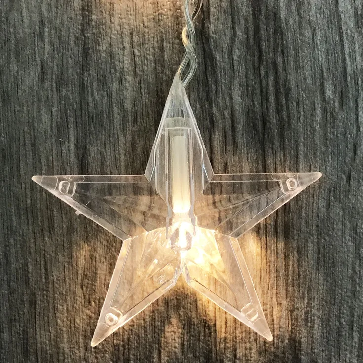 40er LED-Sternenvorhang Lichterkette Innen und Außen warmweiß