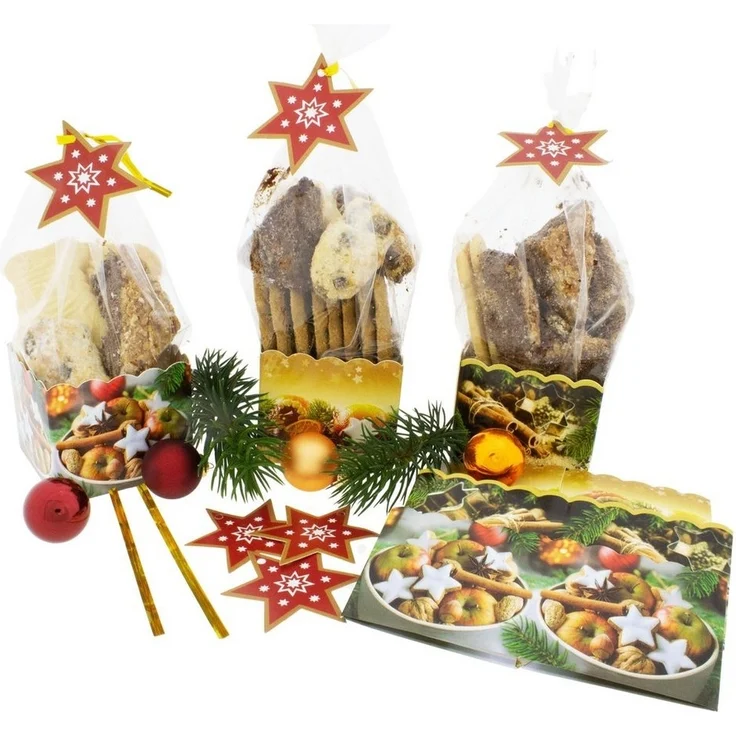 Annastore Vorratsdose 30 x Gebäcktüten H 23 cm Bodenbeutel für Plätzchen - Kekstüten, Pralinenverpackung, Plätzchenverpackung, Konfekttüten – Bild 1