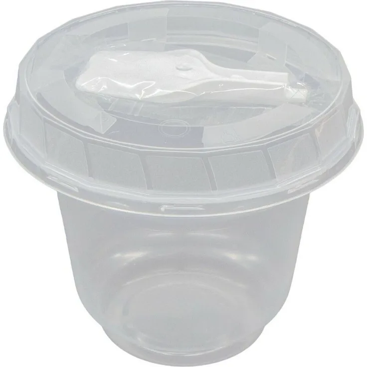 KVOTA Dessertschale Feinkostbecher 50St Becher und Löffel zylindrischer Becher 250 ml, lebensmittelfreundlicher Kunststoff, (50xBecher, 3-tlg)