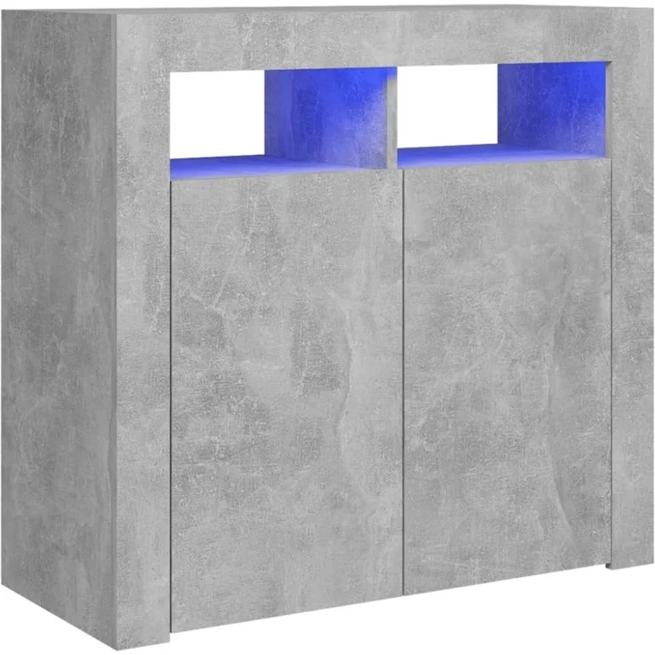 vidaXL Sideboard mit LED-Leuchten Betongrau 80x35x75 cm 804332 – Bild 5