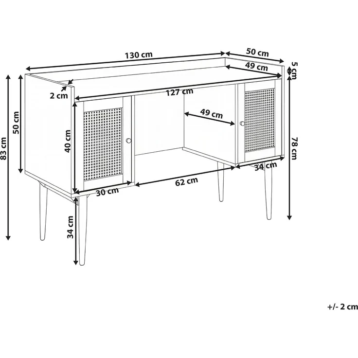 Schreibtisch RATANA 130 cm x 50 cm Dunkelbraun – Bild 3